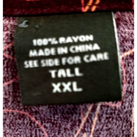 Eddie Bauer Maxi Dress Leaf Print V-Neck 3/4 Sleeves Button Bodice - XXL Tall - Picture 9 of 10